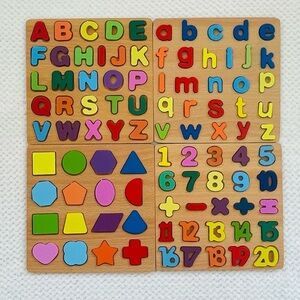 Preschool- Early learning wood puzzles set of 4 pieces